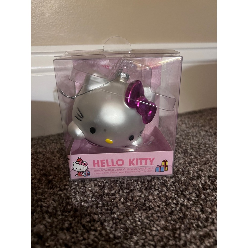 Sanrio Hello Kitty Hand Crafted Glass Christmas Ornament Kurt Adler NEW‎ Kawaii